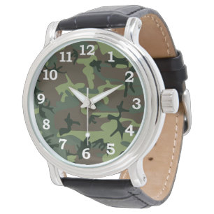 Montre Motif de brun de vert de Camo de camouflage