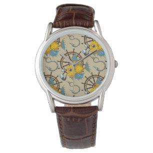 Montre Motif de capitaine de la marine marchande poisson