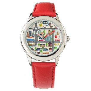 Montre Motif de carte de ville