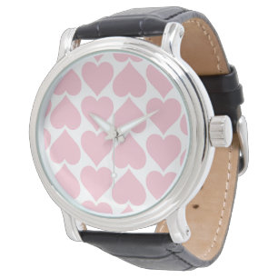 Montre Motif de coeurs roses, romantique, amour