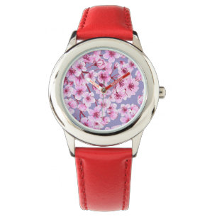 Montre Motif de fleurs de cerisiers