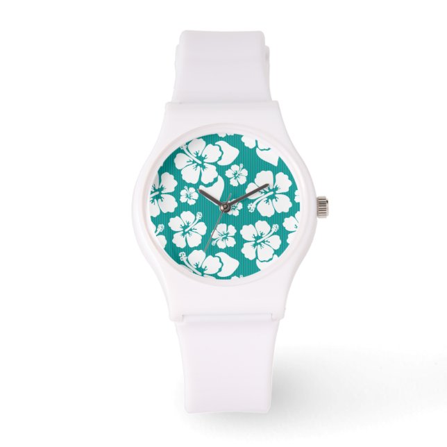 Montre Motif de fleurs d'Hibiscus hawaïen (Recto)