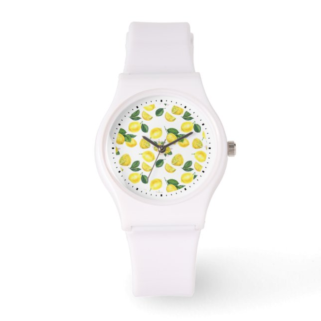 Montre Motif de fruits aux citrons jaunes (Recto)