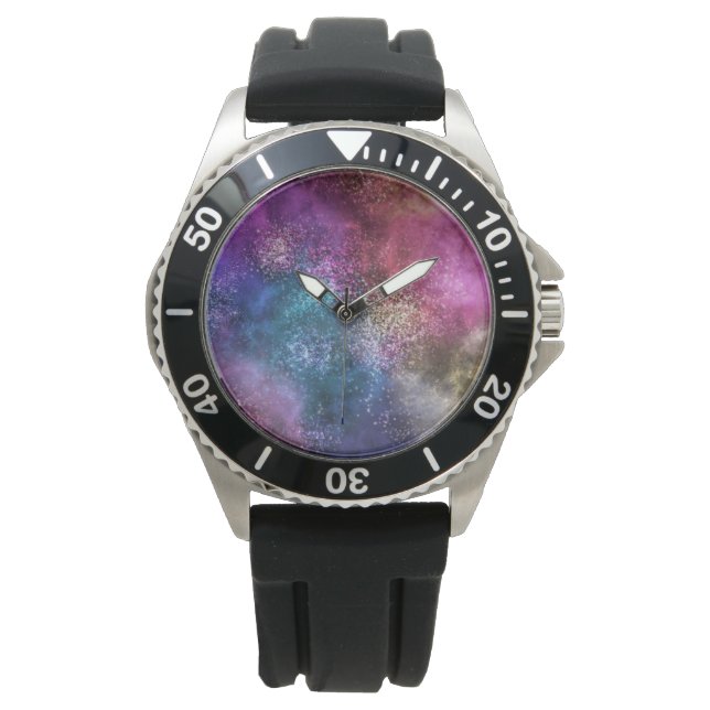 Montre Motif de galaxie coloré (devant)
