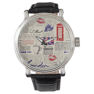 Montre Motif de journal londonien