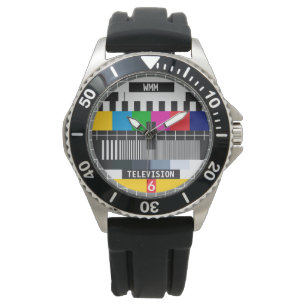 Montre Motif de la carte de test Retro personnalisable