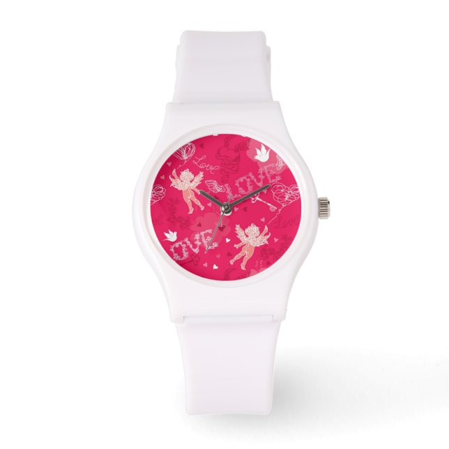 Montre Motif de la Saint Valentin avec Cupidon (Recto)