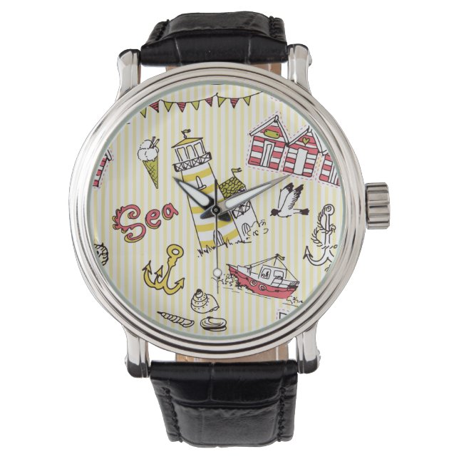 Montre Motif de la scène de la plage (devant)