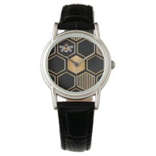 Montre Motif de nid d'abeille