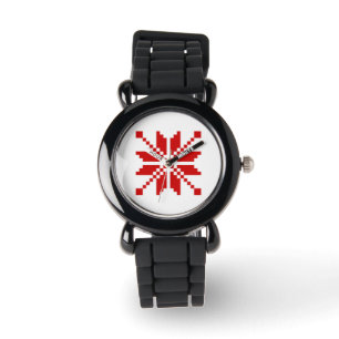 Montre Motif de Noël des flocs de neige de Noël