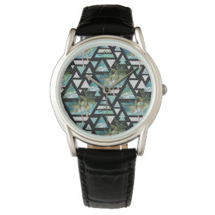 Montre Motif de palmes et vagues géométriques Abstraits