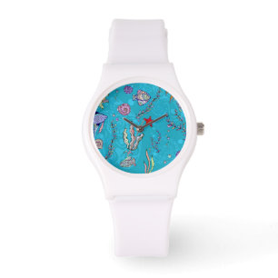 Montre Motif de poisson turquoise