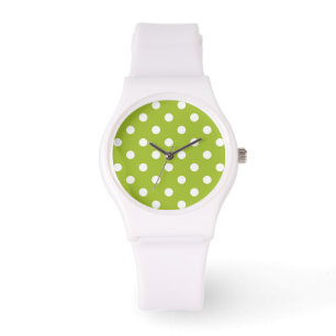 Montre Motif de printemps avec pois blancs