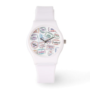 Montre Motif de tampon de passeport Imprimer