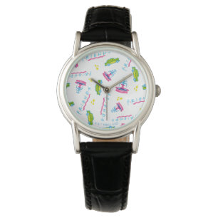 Montre Motif de taxi et de fontaine d'eau pour AMIS™