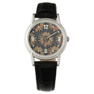 Montre Motif de tournesol artistique automne