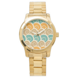 Montre Motif de vagues d'aquarelle