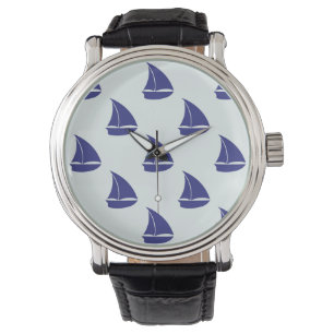 Montre Motif de voilier de bleu royal