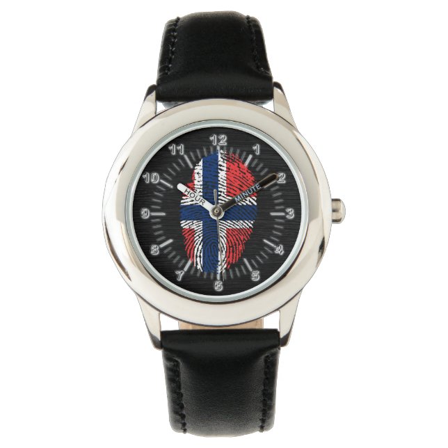 Montre Motif d'empreintes digitales norvégien (devant)