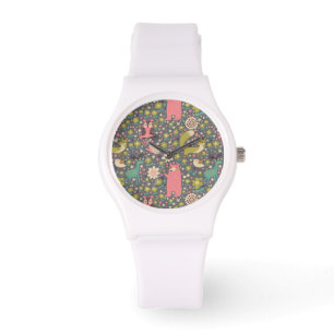 Montre Motif des animaux de la forêt