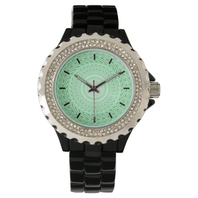 Montre Motif des cercles verts de printemps (devant)