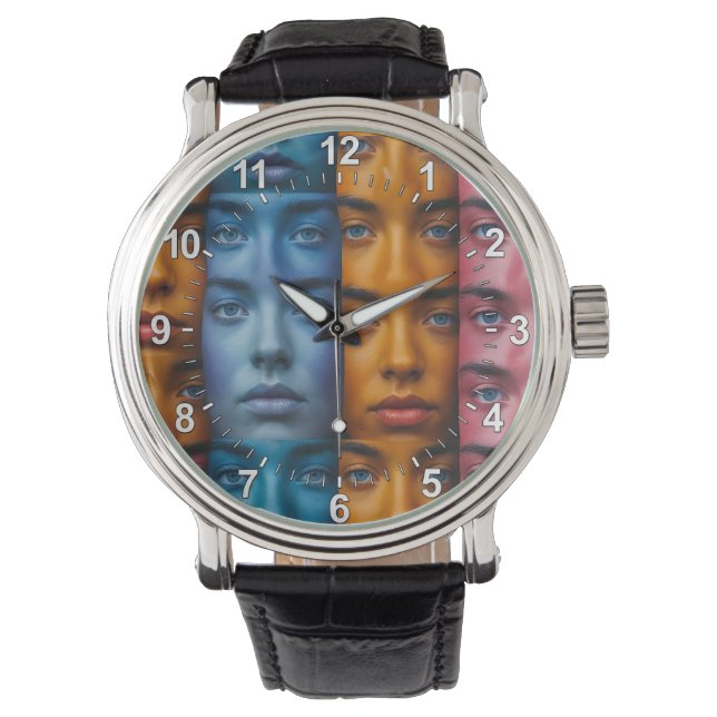 Montre Motif des faces colorées (devant)