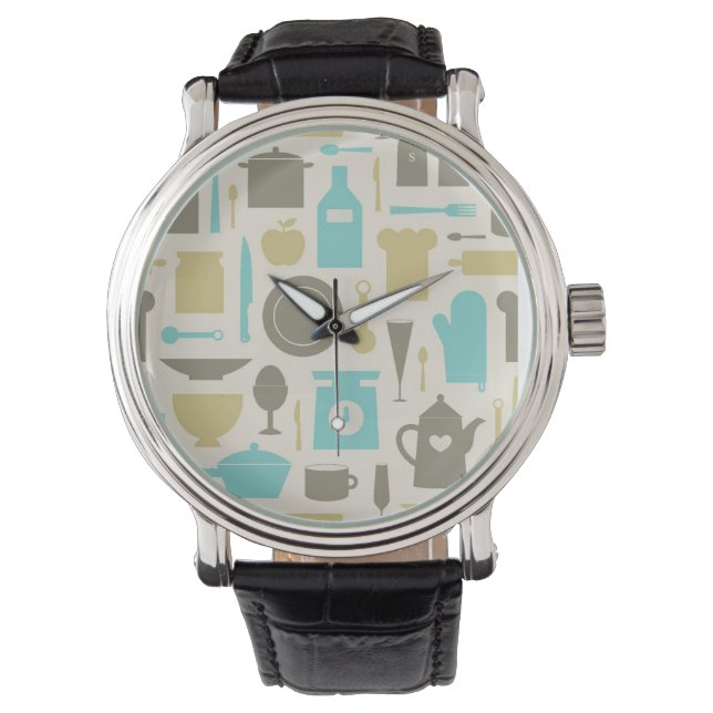 Montre Motif Des Outils De Cuisine (devant)