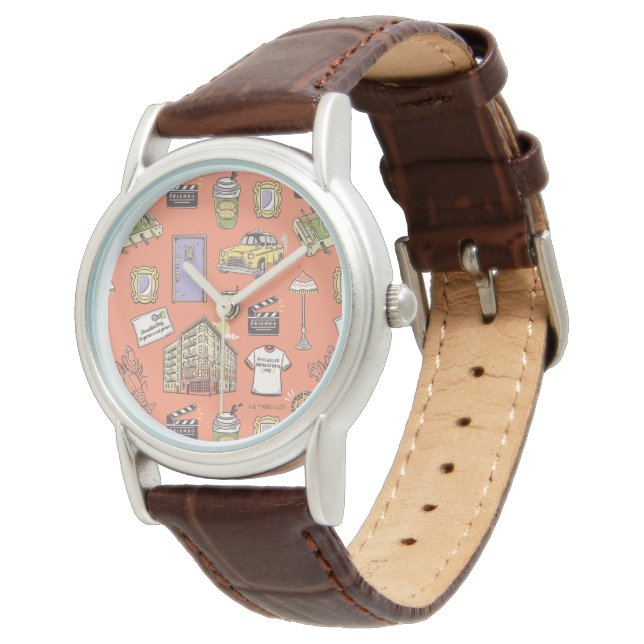 Montre Motif d'icônes colorées AMIS™ (Incliné)