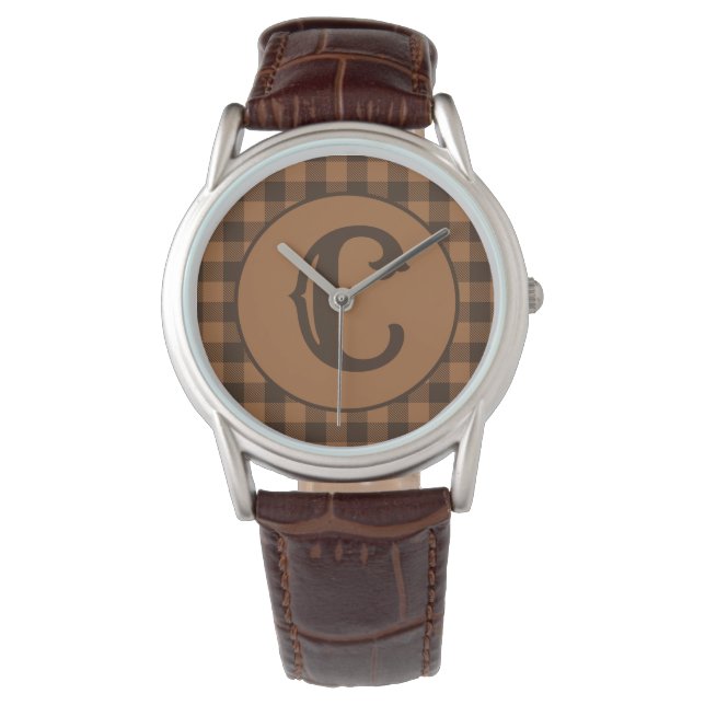 Montre Motif d'impression Cosy Brown Plaid Buffalo (devant)