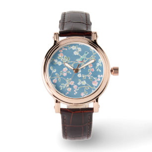 Montre Motif du printemps - Oiseaux et fleurs