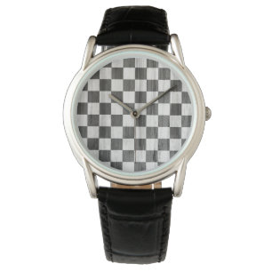 Montre Motif du vérificateur en bois