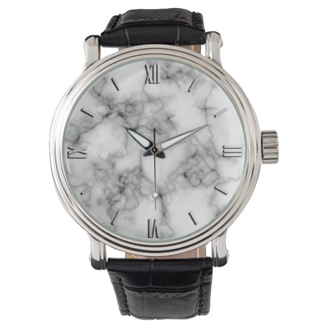 Montre Motif en pierre de Gem, gris / marbre gris (devant)