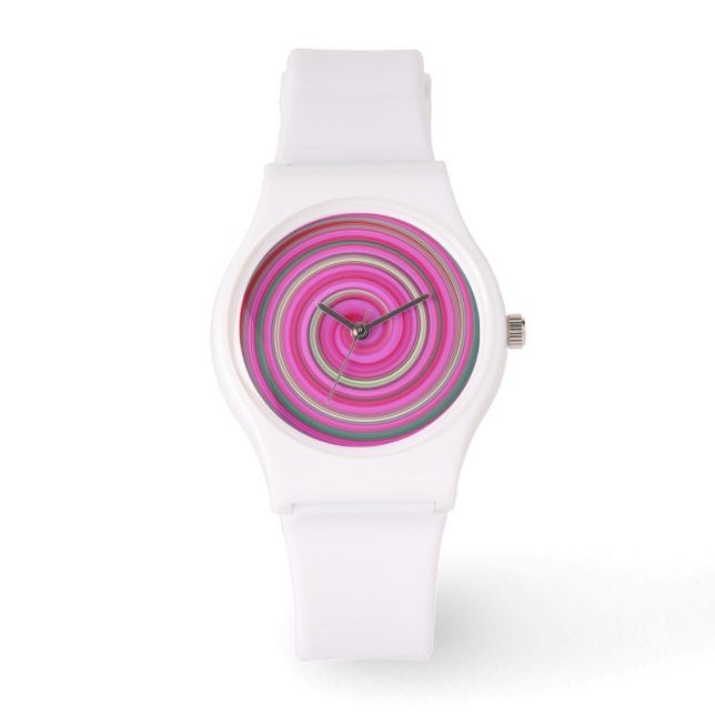 Montre Motif en spirale rose (Recto)