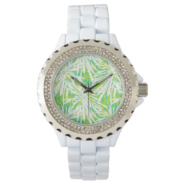 Montre Motif Feuille Tropical Palm (devant)
