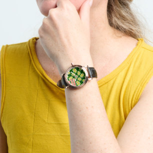 Montre Motif frangipanier jaune