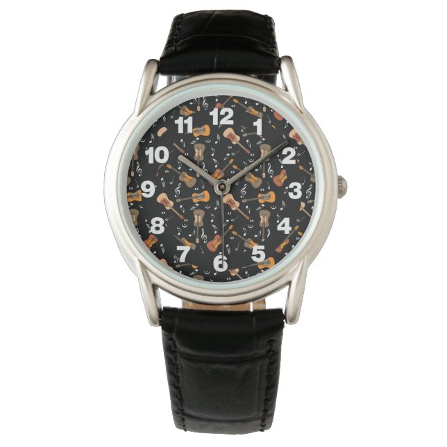 Montre Motif Guitare Music Notes (devant)