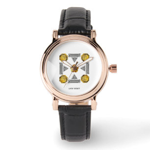 Montre Motif jaune