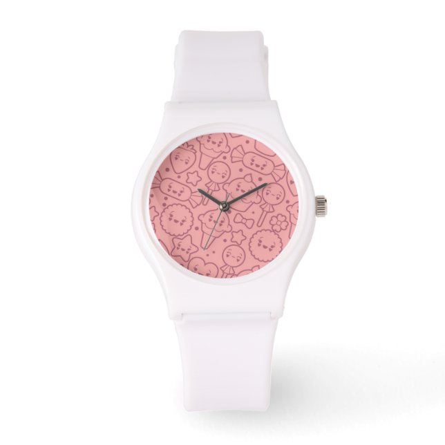 Montre Motif Kawaii avec gâteaux mignons (Recto)