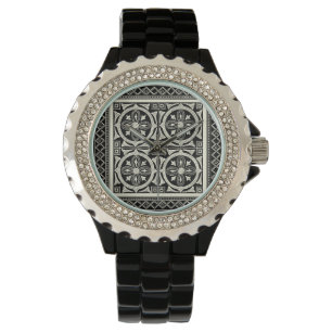 Montre Motif Mandala noir et blanc par Vision Studio