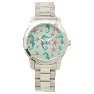 Montre Motif maritime turquoise 2