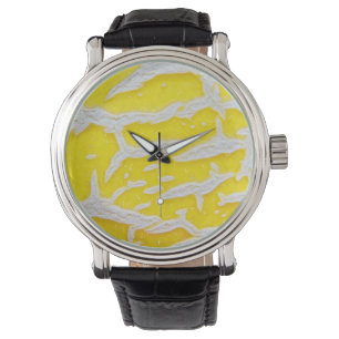 Montre Motif melon jaune
