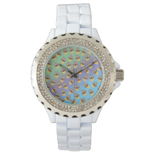 Montre Motif mignon de cornet de crème glacée d'Emoji d