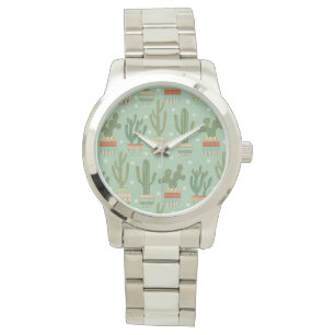Montre Motif mis en pot de cactus d'étape   de Geo de