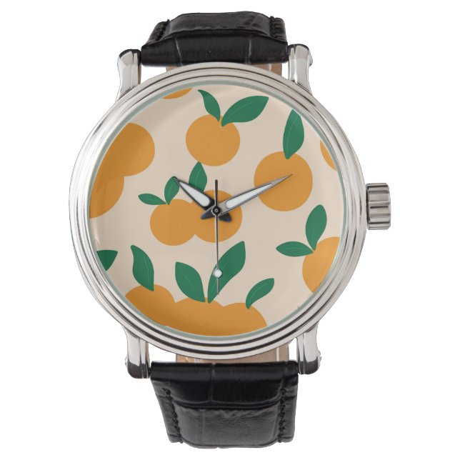 Montre Motif moderne et élégant à base d'agrumes (devant)