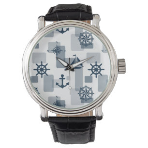Montre motif nautique