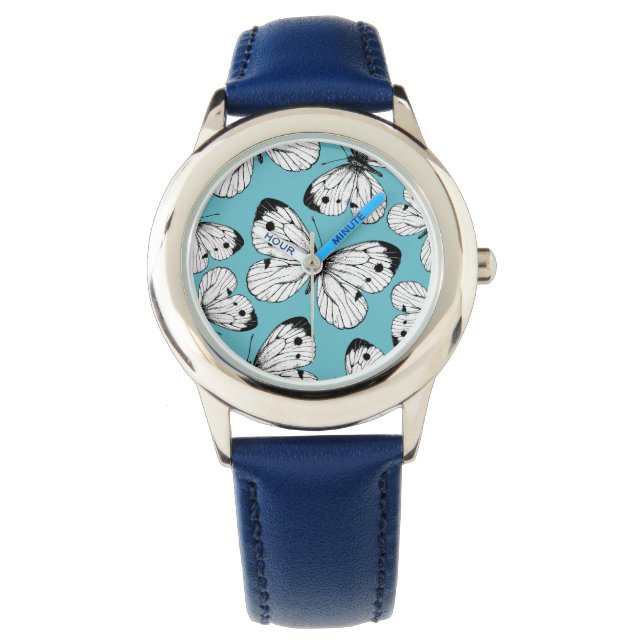 Montre Motif papillon de choux (devant)