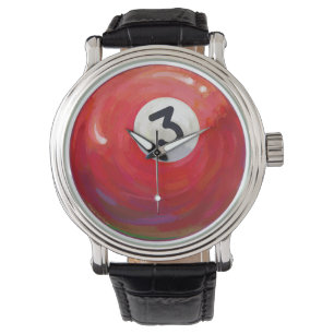Montre Motif peint de boule de piscine 3