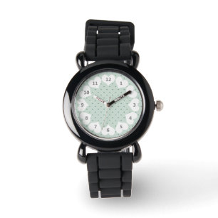 Montre Motif Pois vert dainty sur un vert plus clair