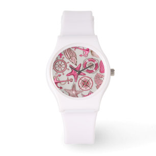 Montre Motif rose de mer