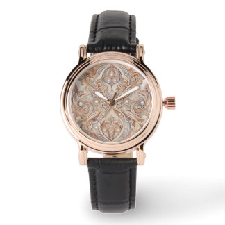 Montre Motif rose Gold Mozaik avec Pearl Design Art,